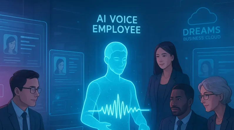 How does the AI Voice Employee feature work in Dreams Business Cloud to improve customer service?